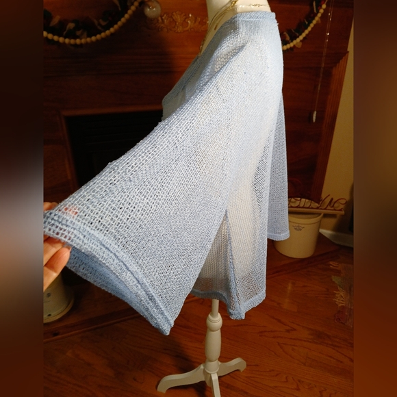 Simply Noelle Mesh Jacket In Periwinkle Blue With Buttons - Picture 3 of 6